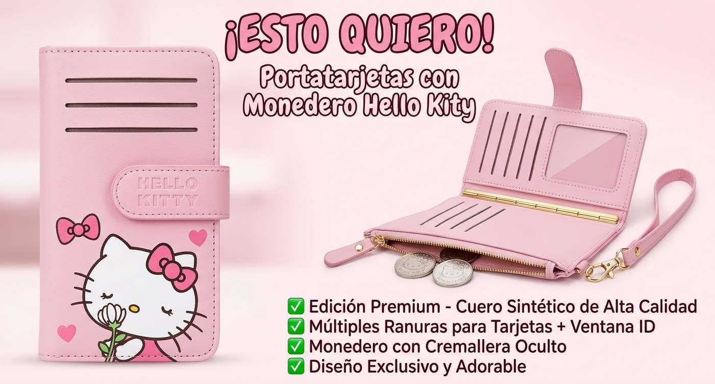 Linda Portatarjetas con Monedero Hello Kitty!